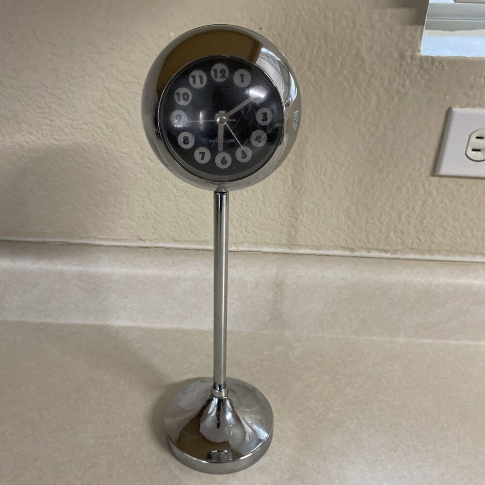 Kikkerland Space Age Style Chrome Alarm Clock